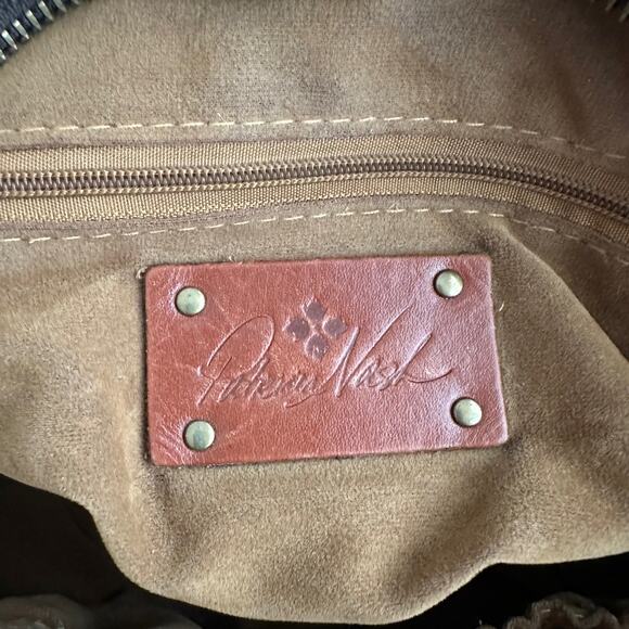 Patricia Nash Poppy Heritage Top Handle Full Leather Tan Tote Bag Purse - Picture 7 of 13